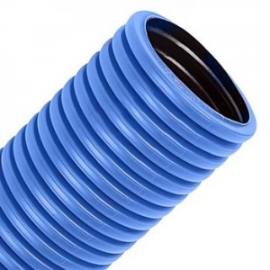 Труба Двуслойная 125 синяя с зонтом  (50м)