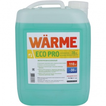 Теплоноситель WARME Eco Pro-30  10 кг зеленый пропиленгликоль от -30С до +110С